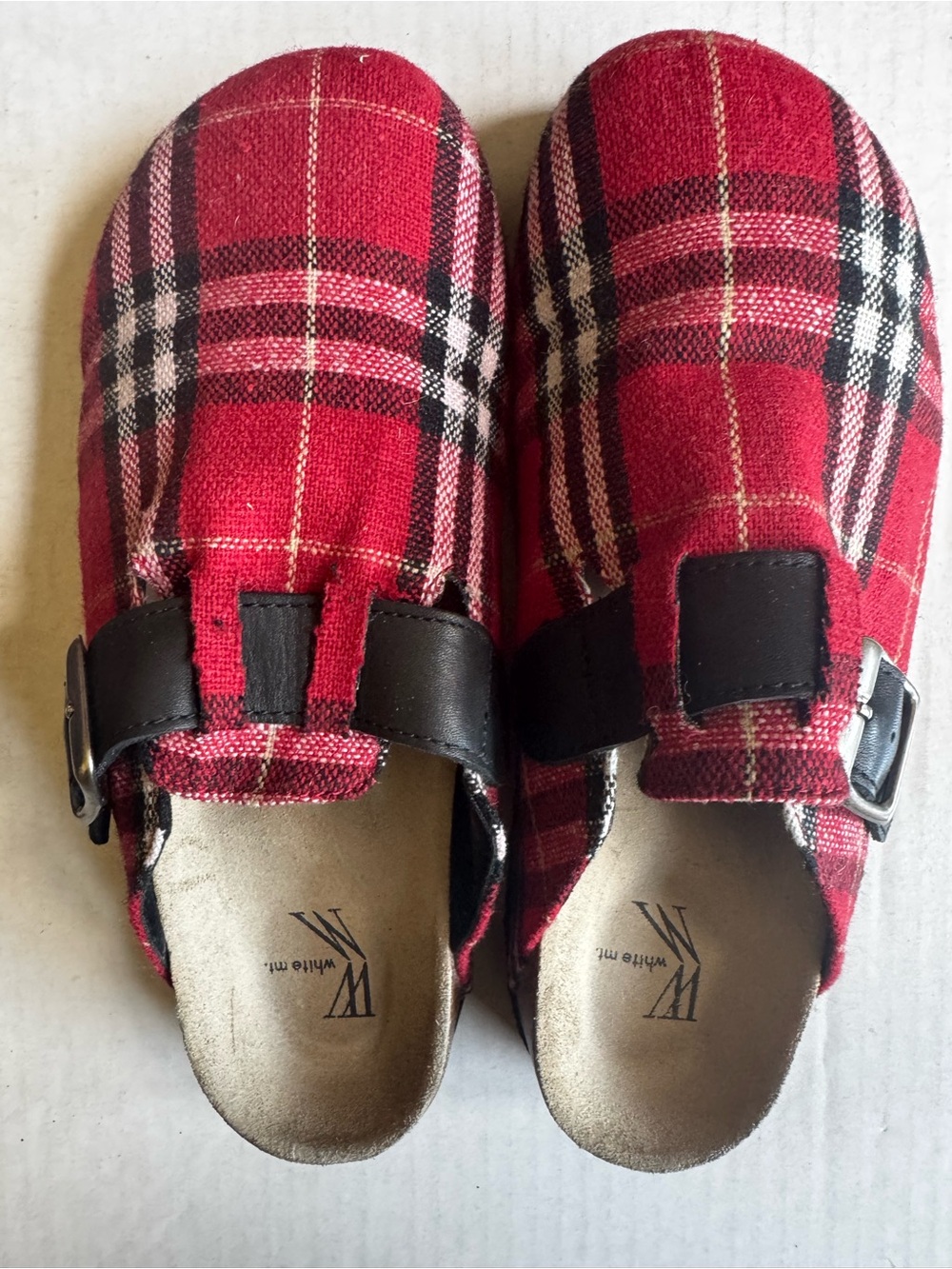 White Mountain Bari Plaid Slip-On Clogs, women’s shoes size 6